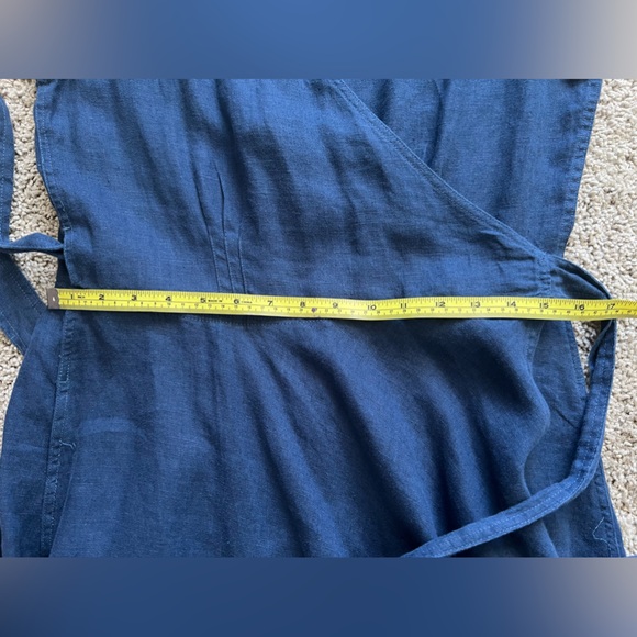 New Ralph Lauren Midi 100% Linen Navy Dress (8) - Picture 14 of 16